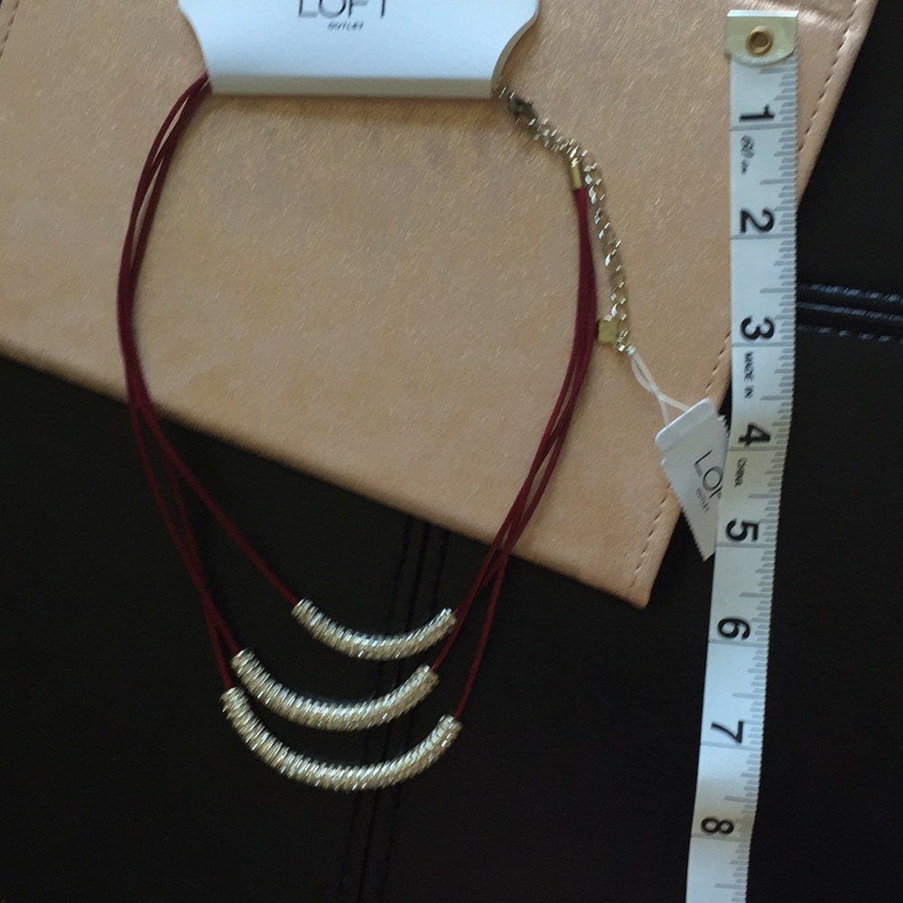 🚨LAST ONE🚨 Wine cord necklace curved cz bar - Picture 3 of 3